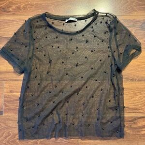 Zara Sheer Pearl Top